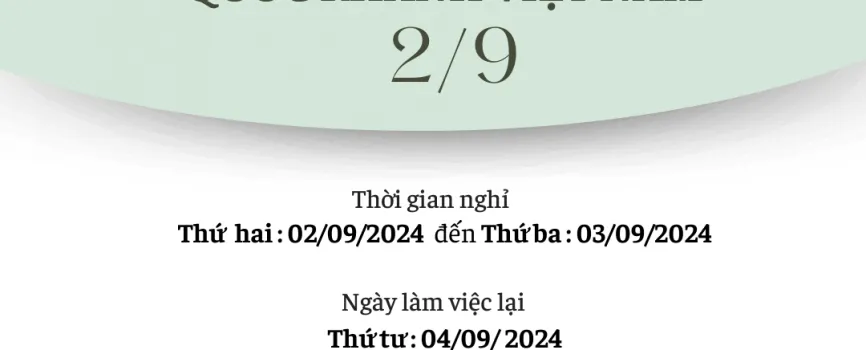 NOTICE OF NATIONAL DAY HOLIDAY SCHEDULE